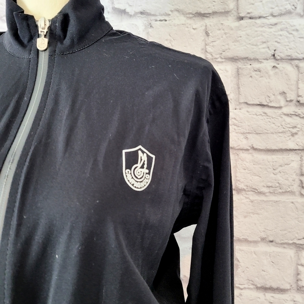 Campagnolo black rain proof cycling zipper closure windbreaker jacket size S - Picture 4 of 13